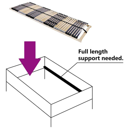 Slatted Bed Base Brown 120 x 190 cm Solid beech wood