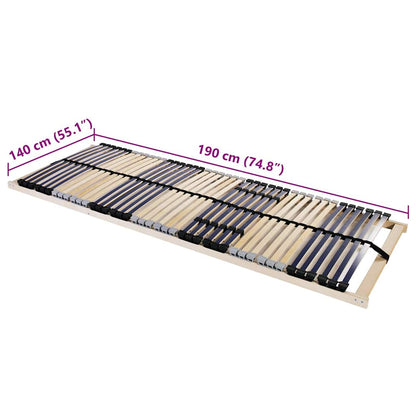 Slatted Bed Base Brown 140 x 190 cm Solid beech wood