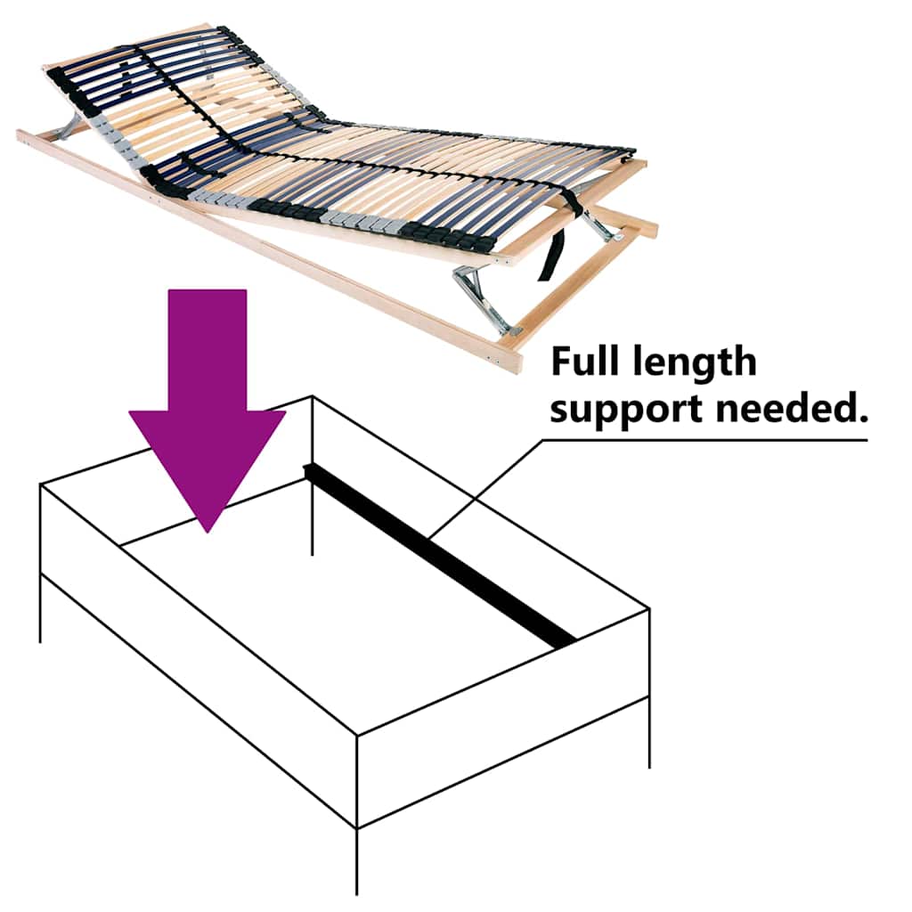 Slatted Bed Base Brown 70 x 190 cm Solid beech wood