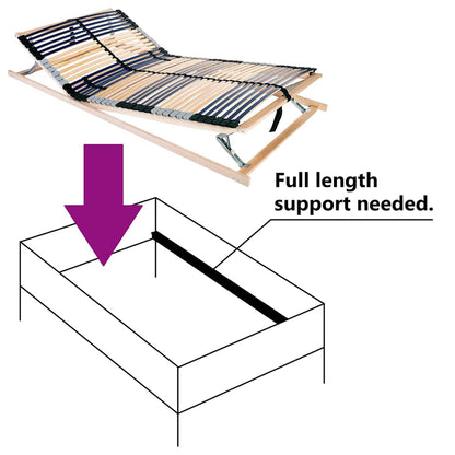 Slatted Bed Base Brown 120 x 190 cm Solid beech wood