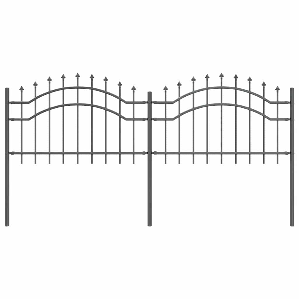 Garden Fence Grey 115 cm Powder-coated steel