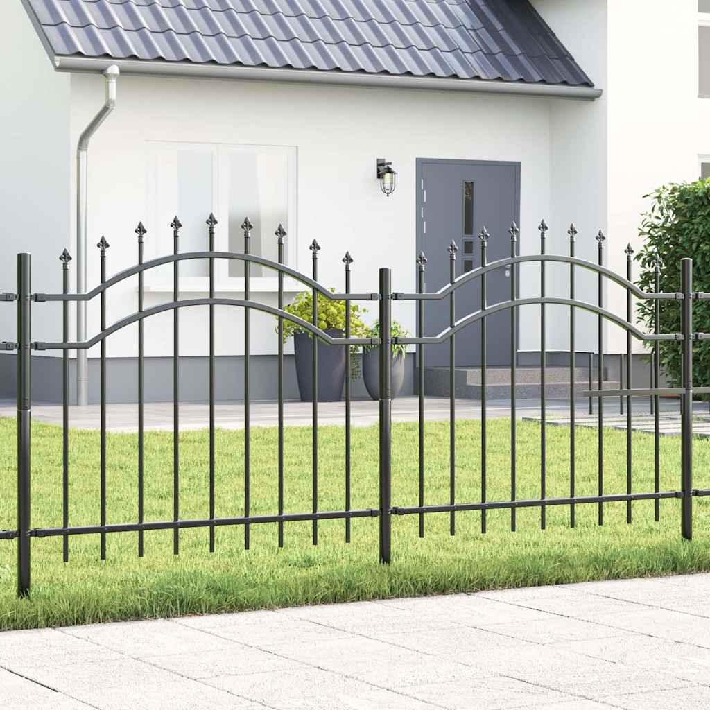 Garden Fence Grey 140 cm Powder-coated steel