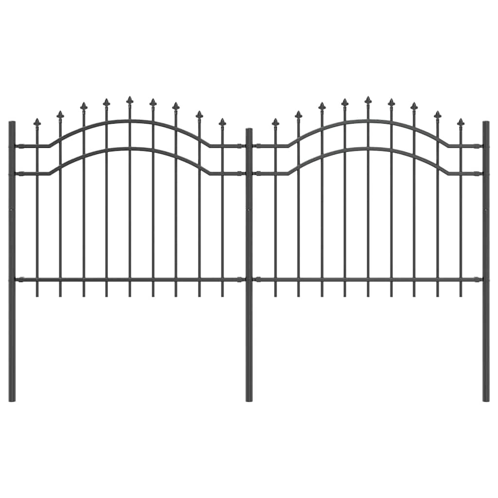 Garden Fence Grey 140 cm Powder-coated steel