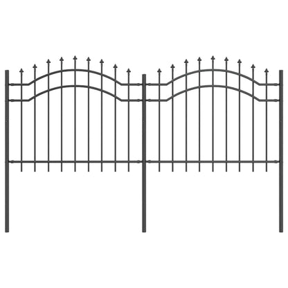 Garden Fence Grey 140 cm Powder-coated steel