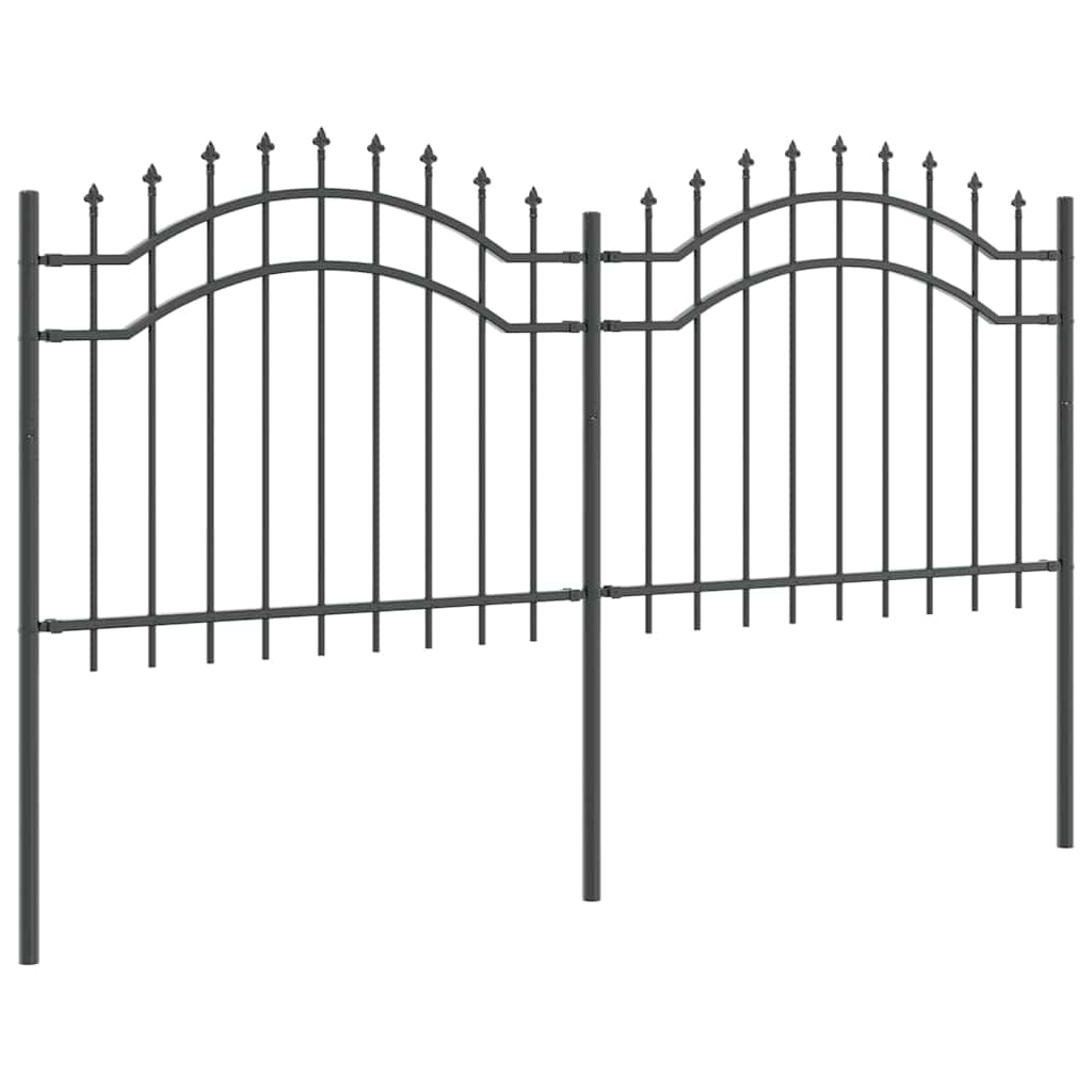 Garden Fence Grey 140 cm Powder-coated steel