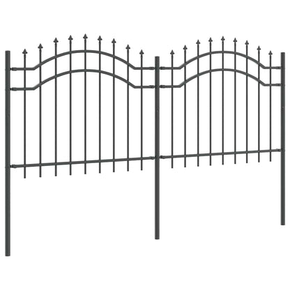 Garden Fence Grey 140 cm Powder-coated steel