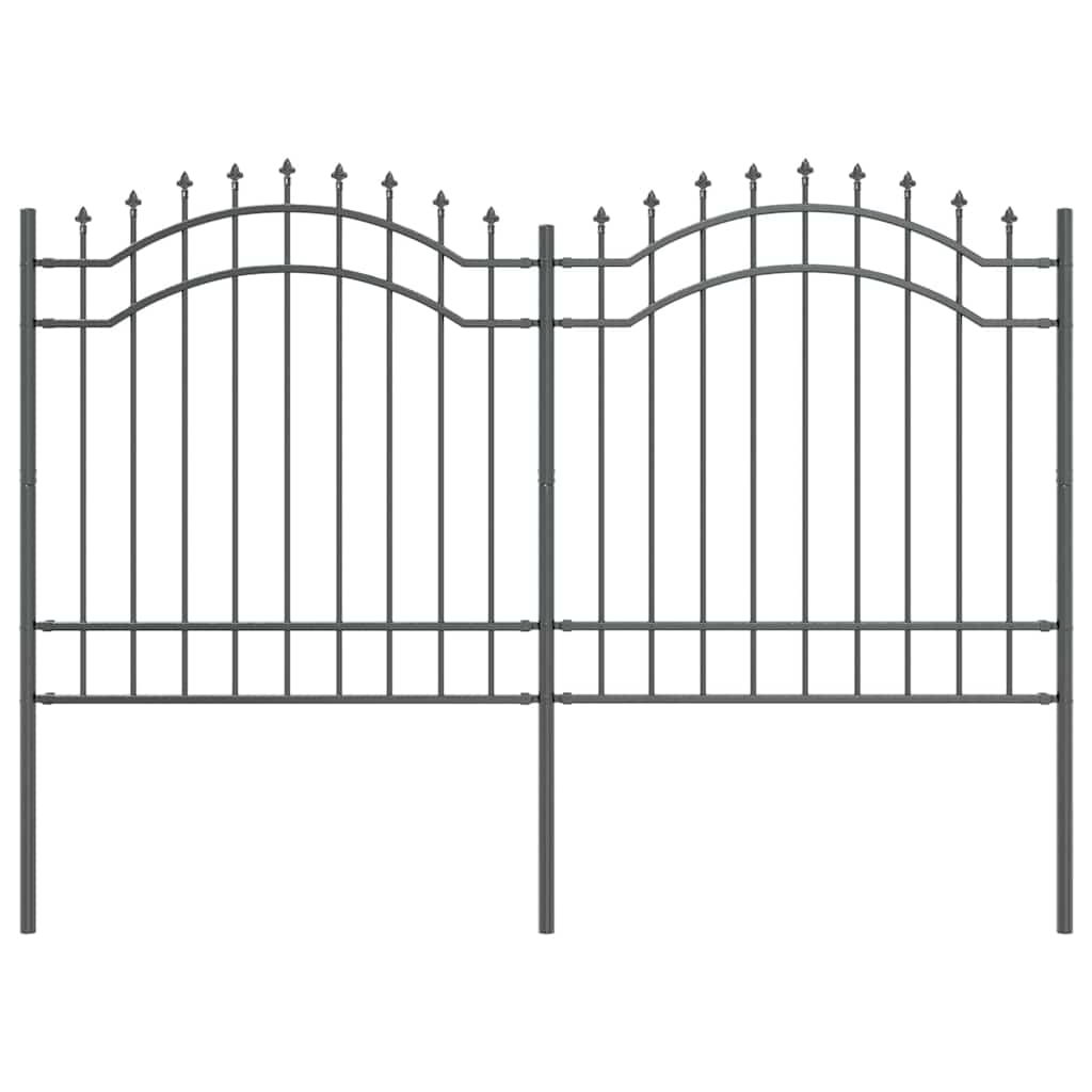 Garden Fence Grey 165 cm Powder-coated steel