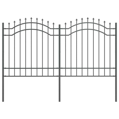Garden Fence Grey 165 cm Powder-coated steel