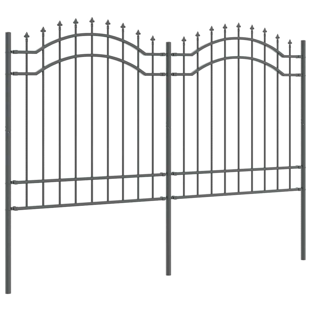 Garden Fence Grey 165 cm Powder-coated steel