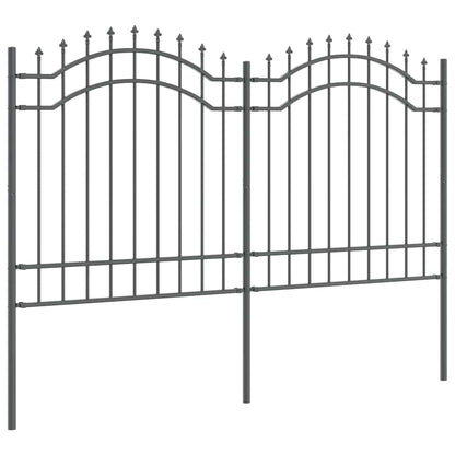 Garden Fence Grey 165 cm Powder-coated steel