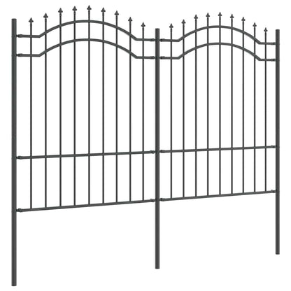 Garden Fence Grey 190 cm Powder-coated steel