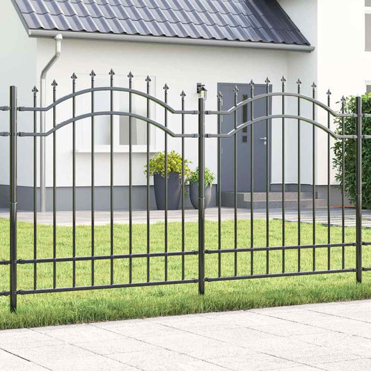 Garden Fence Grey 215 cm Powder-coated steel