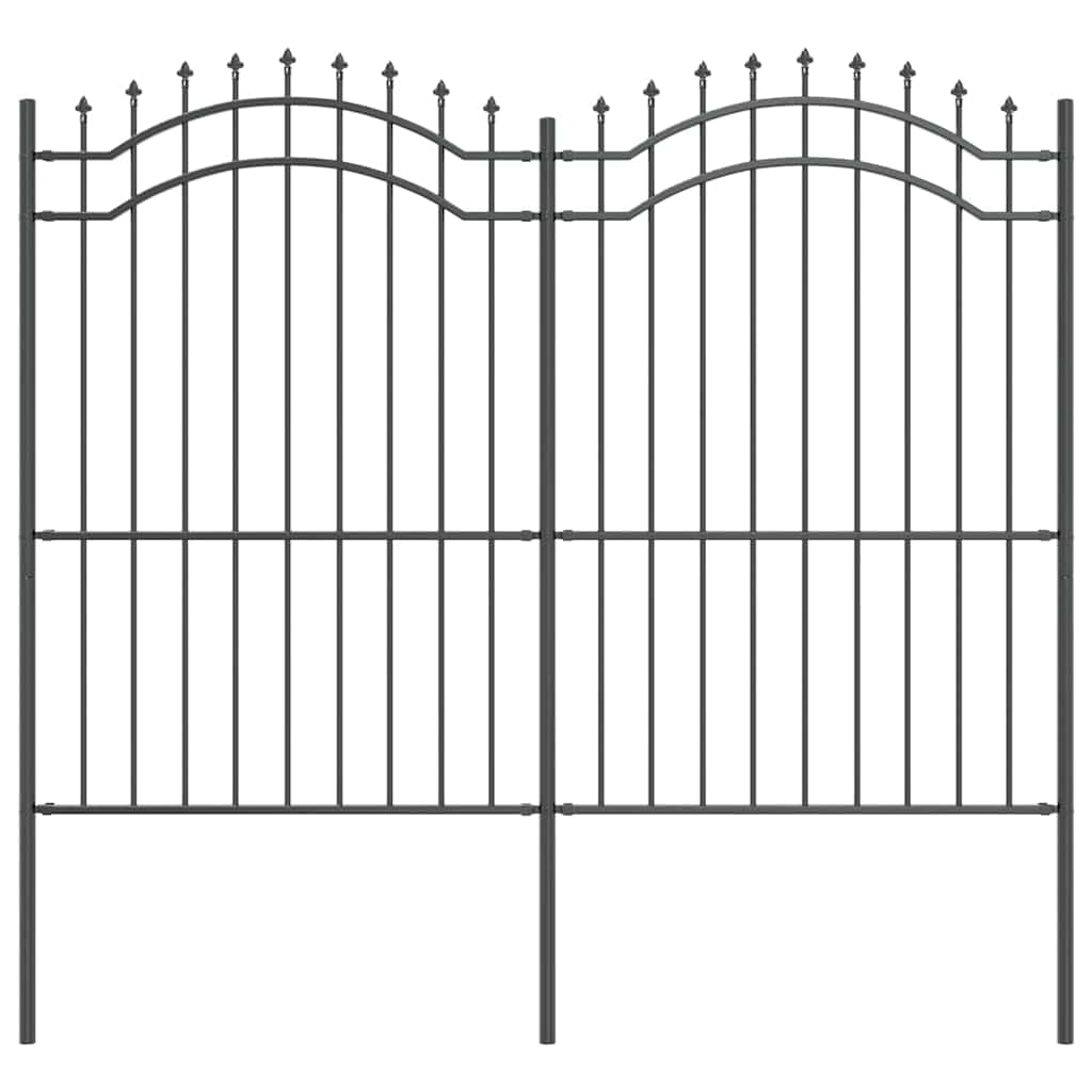 Garden Fence Grey 215 cm Powder-coated steel