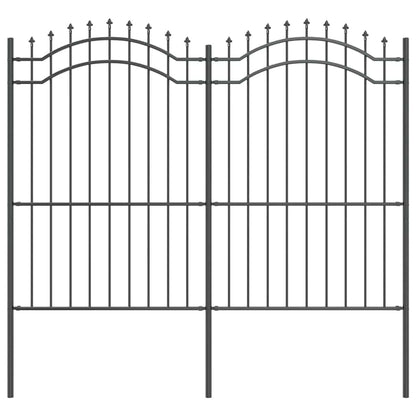 Garden Fence Grey 215 cm Powder-coated steel