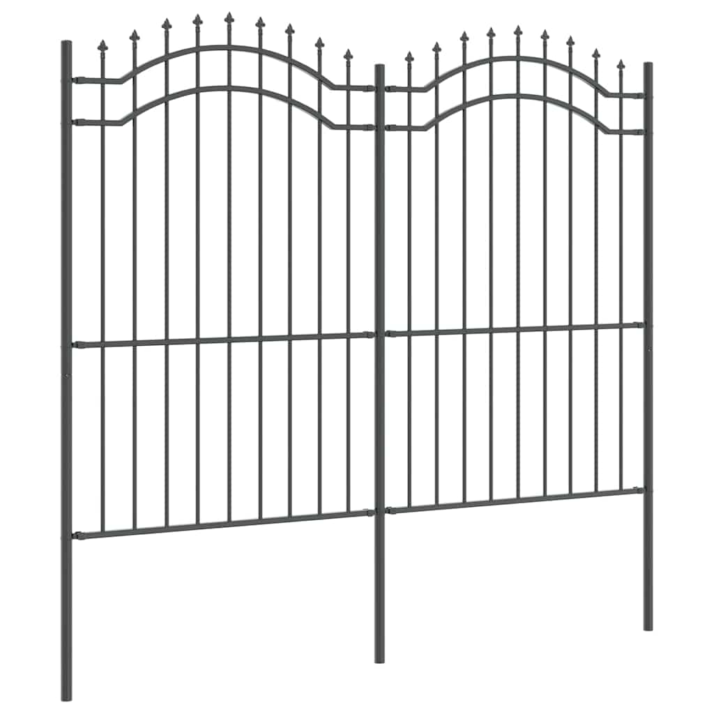 Garden Fence Grey 215 cm Powder-coated steel