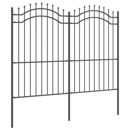 Garden Fence Grey 215 cm Powder-coated steel