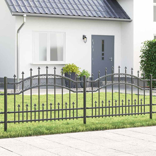 Garden Fence Grey 115 cm Powder-coated steel