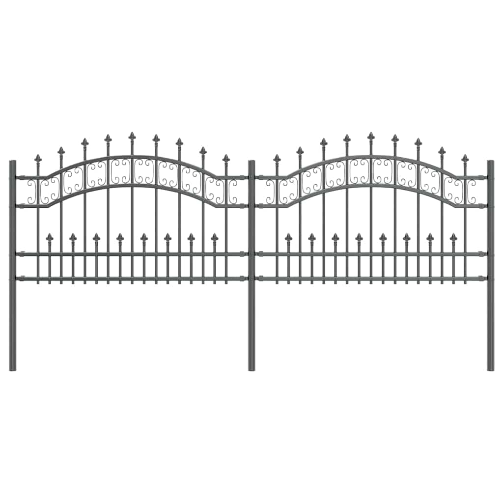 Garden Fence Grey 115 cm Powder-coated steel