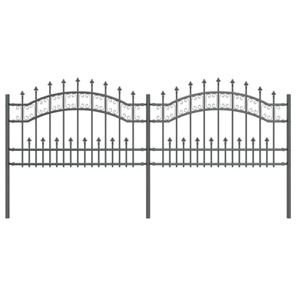 Garden Fence Grey 115 cm Powder-coated steel