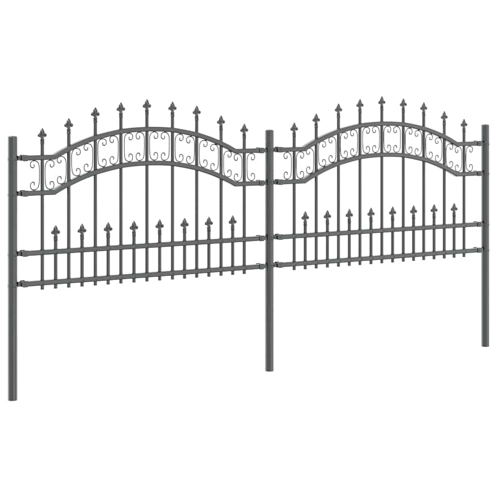 Garden Fence Grey 115 cm Powder-coated steel