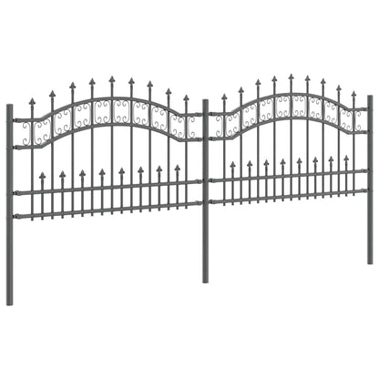 Garden Fence Grey 115 cm Powder-coated steel