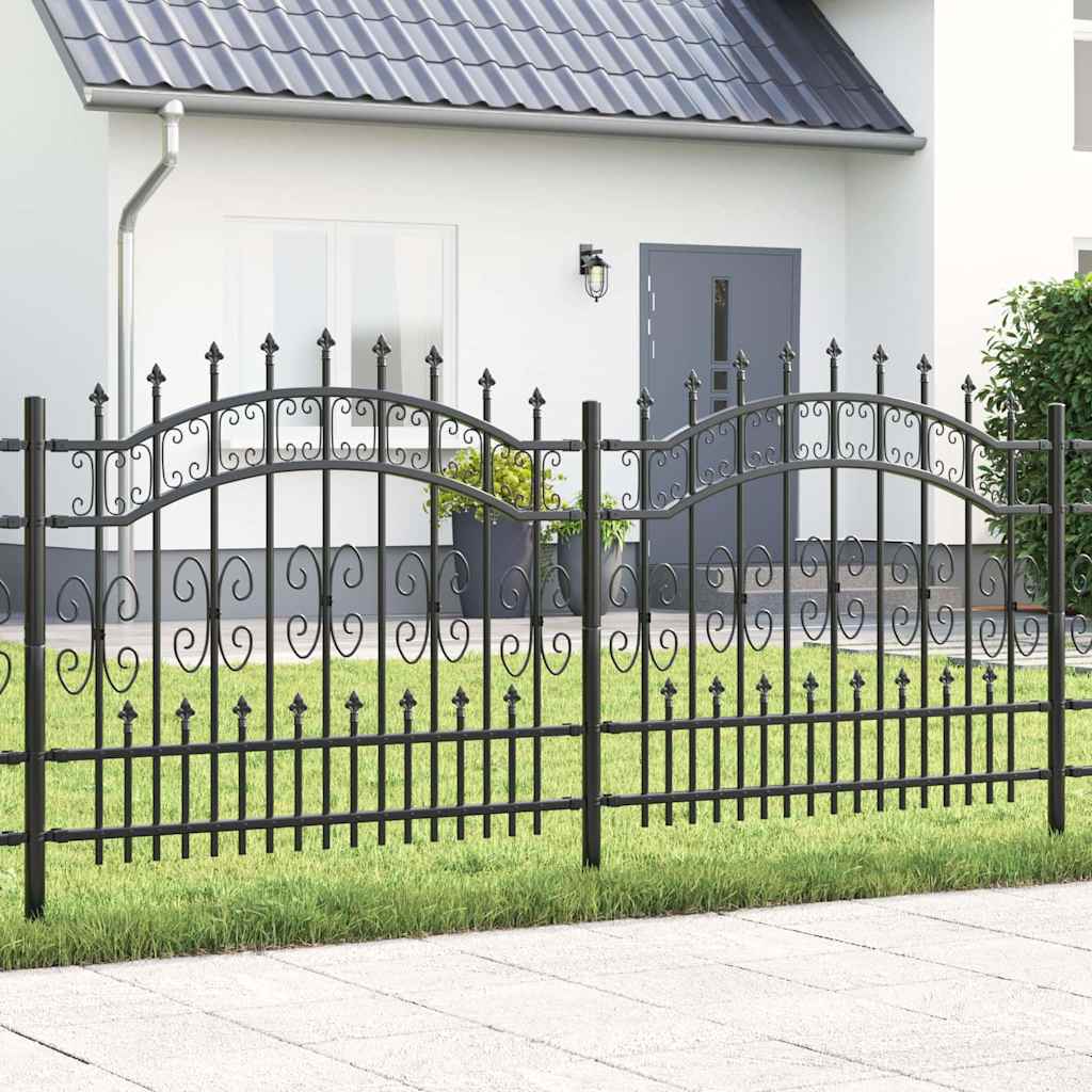 Garden Fence Grey 140 cm Powder-coated steel