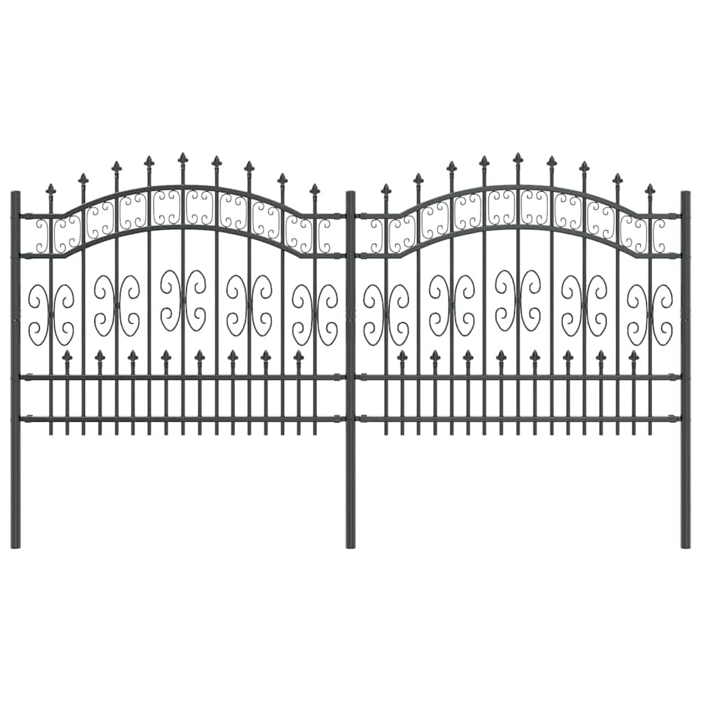 Garden Fence Grey 140 cm Powder-coated steel