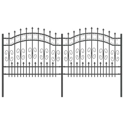 Garden Fence Grey 140 cm Powder-coated steel