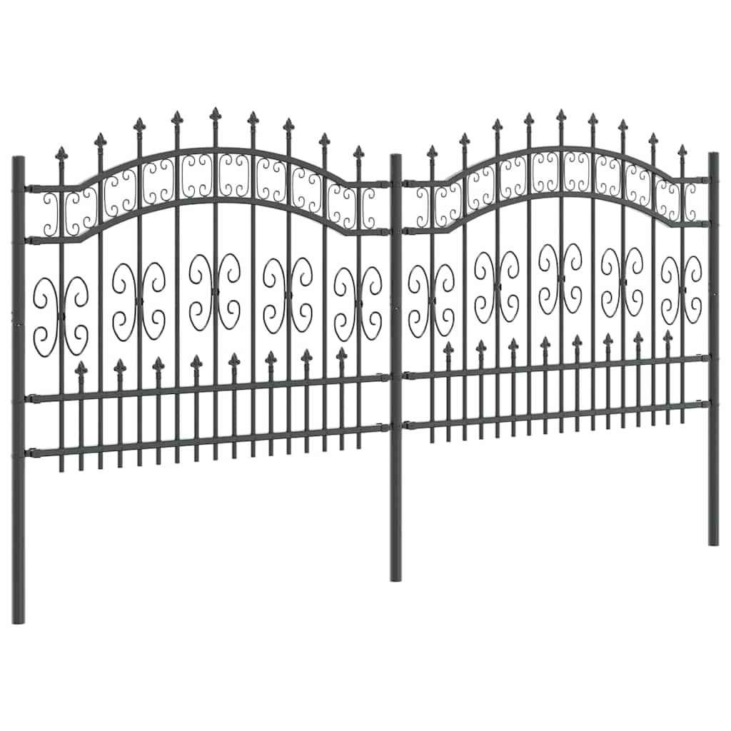 Garden Fence Grey 140 cm Powder-coated steel