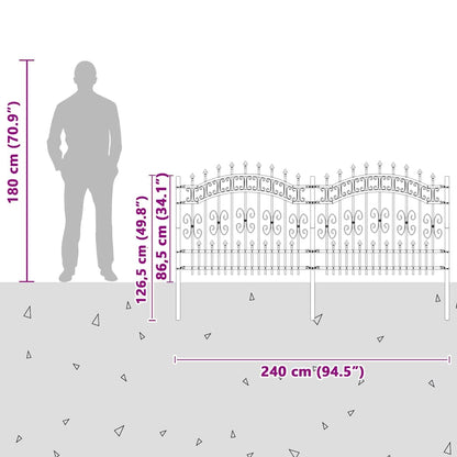 Garden Fence Grey 140 cm Powder-coated steel