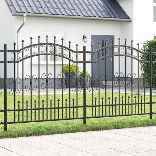 Garden Fence Grey 165 cm Powder-coated steel