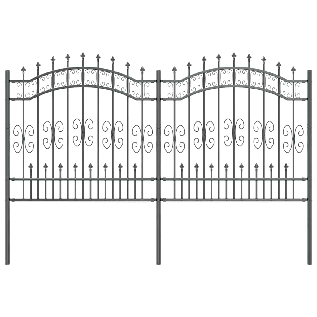 Garden Fence Grey 165 cm Powder-coated steel
