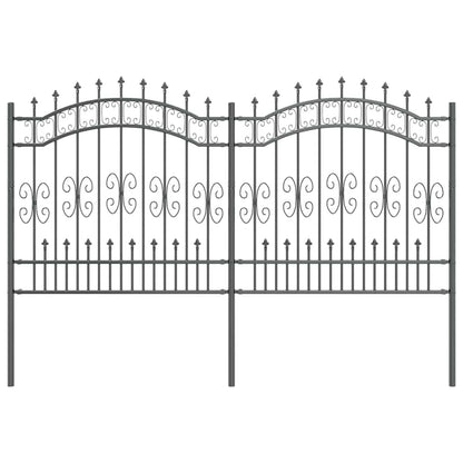 Garden Fence Grey 165 cm Powder-coated steel