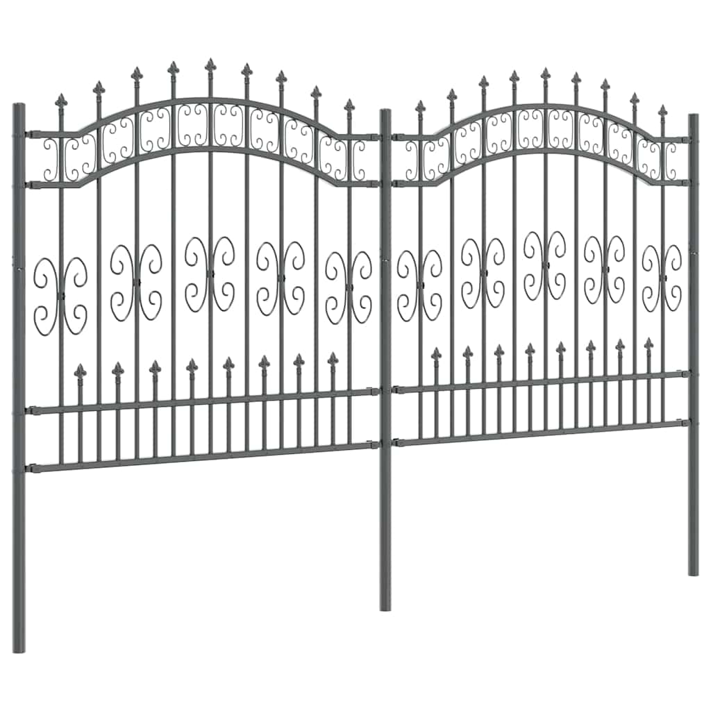 Garden Fence Grey 165 cm Powder-coated steel