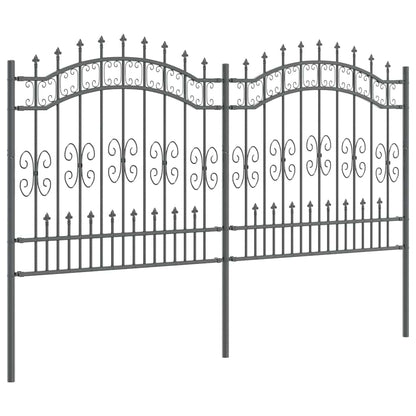 Garden Fence Grey 165 cm Powder-coated steel