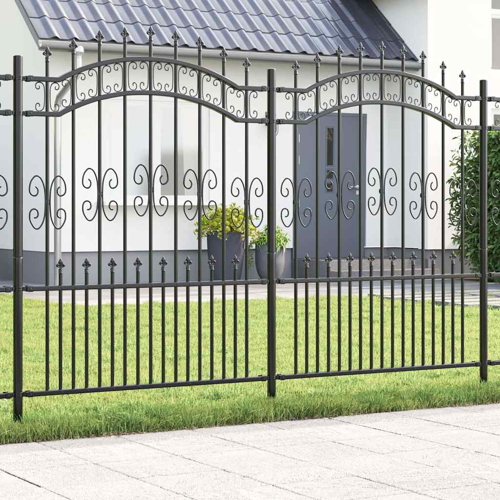 Garden Fence Grey 190 cm Powder-coated steel