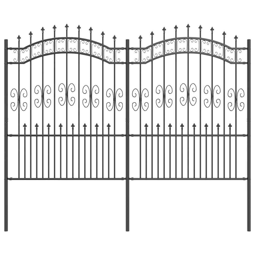 Garden Fence Grey 190 cm Powder-coated steel