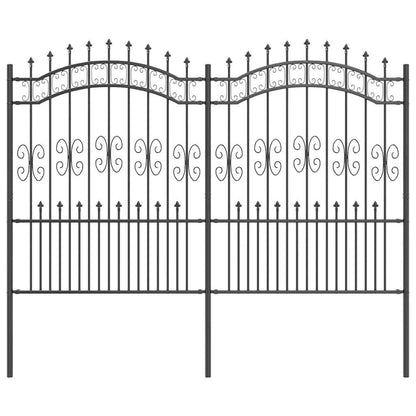 Garden Fence Grey 190 cm Powder-coated steel