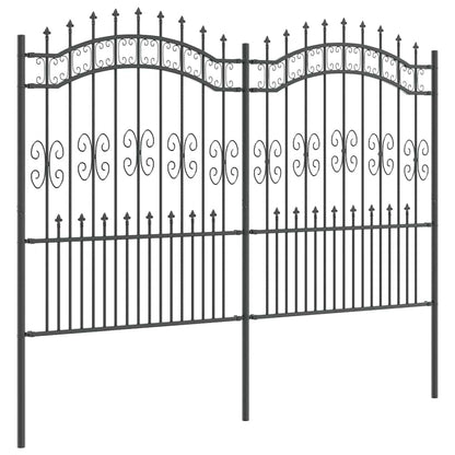 Garden Fence Grey 190 cm Powder-coated steel
