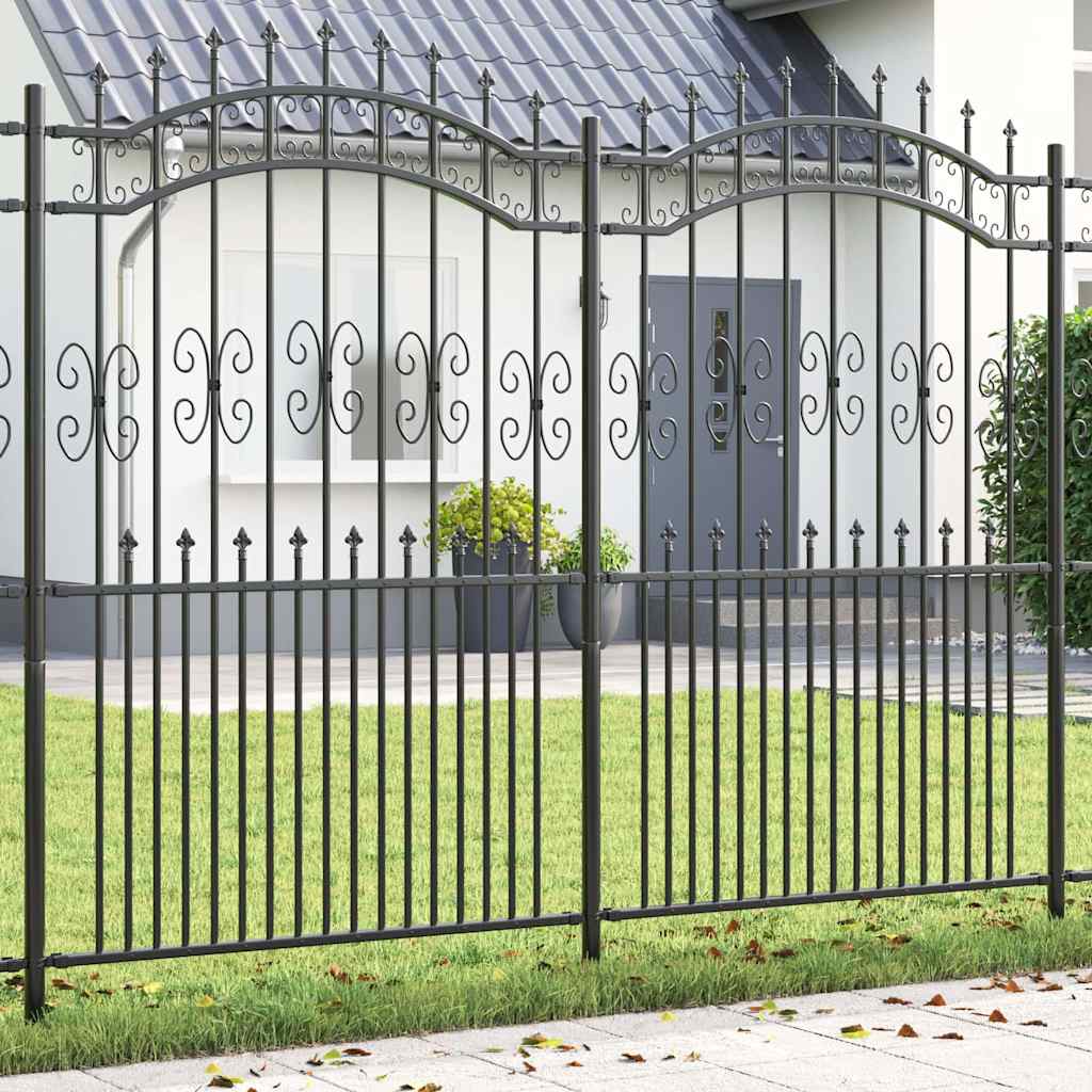 Garden Fence Grey 215 cm Powder-coated steel