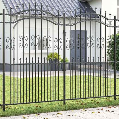 Garden Fence Grey 215 cm Powder-coated steel