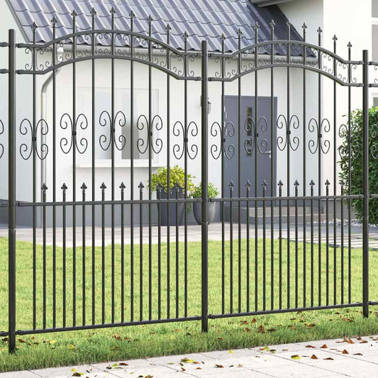 Garden Fence Grey 215 cm Powder-coated steel