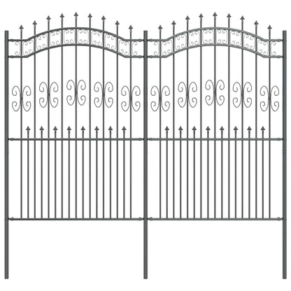 Garden Fence Grey 215 cm Powder-coated steel