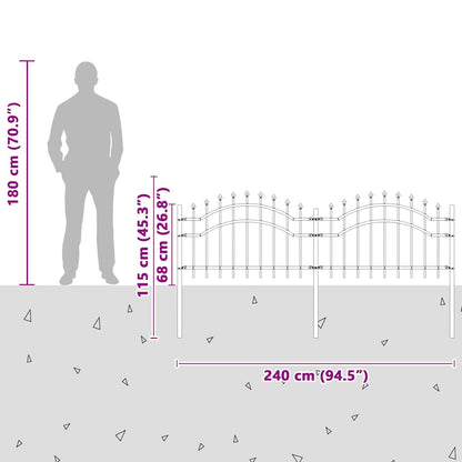 Garden Fence White 115 cm Powder-coated steel