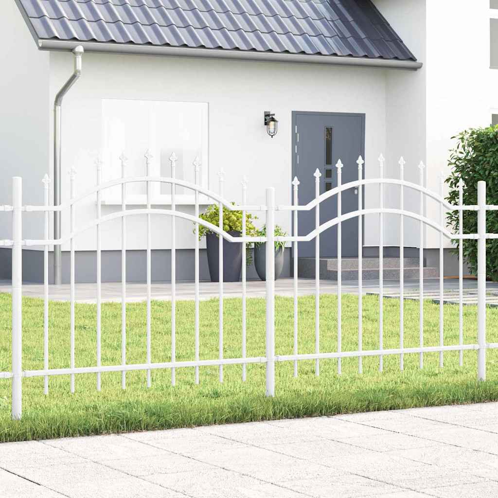 Garden Fence White 140 cm Powder-coated steel