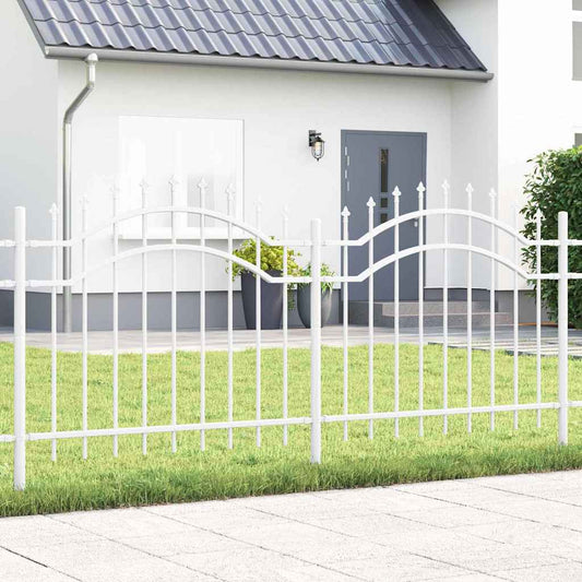 Garden Fence White 140 cm Powder-coated steel