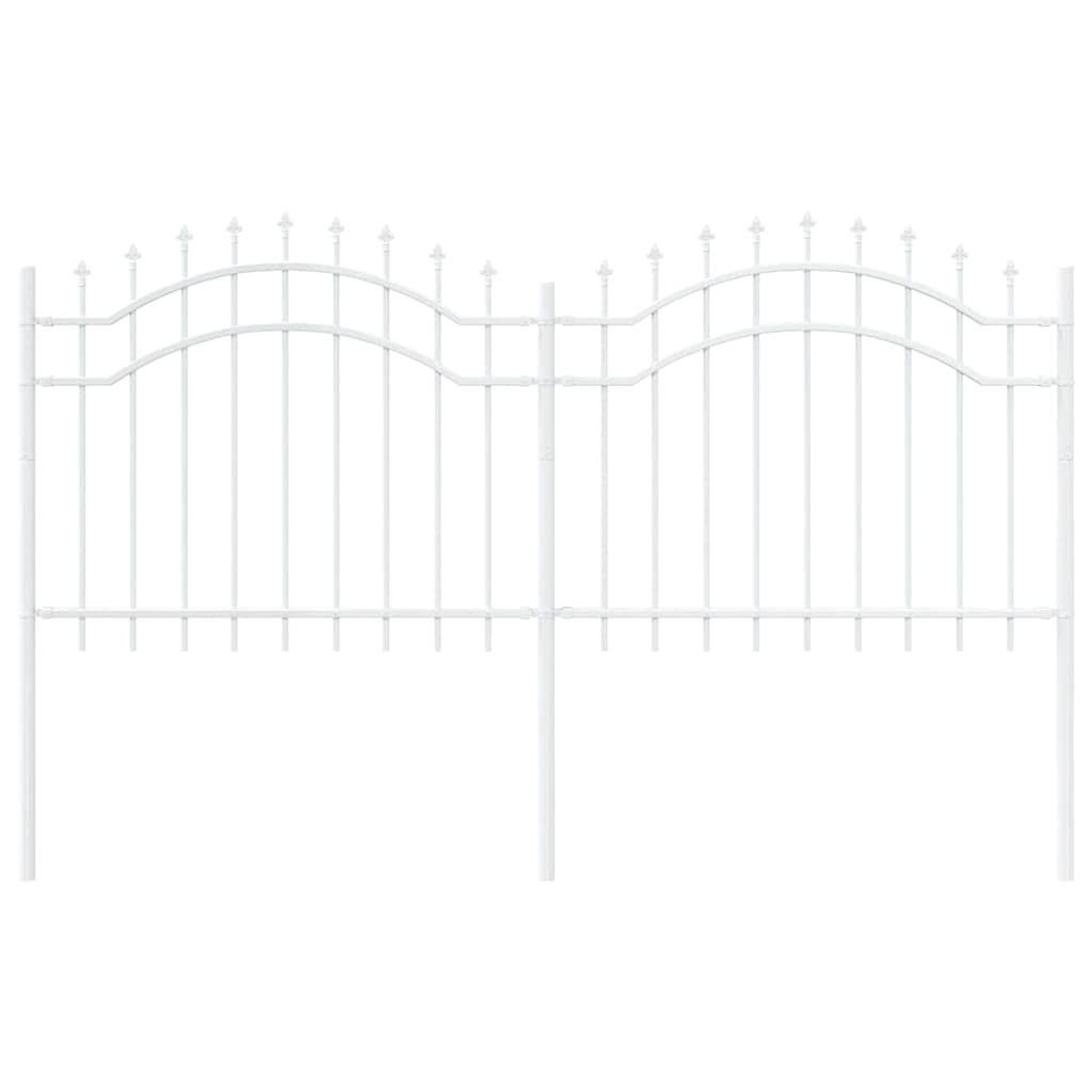Garden Fence White 140 cm Powder-coated steel