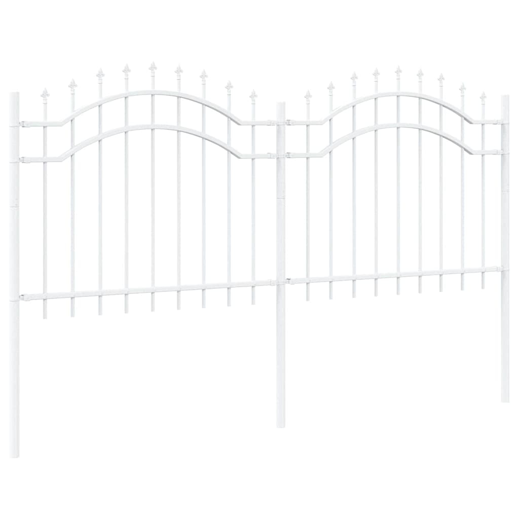 Garden Fence White 140 cm Powder-coated steel