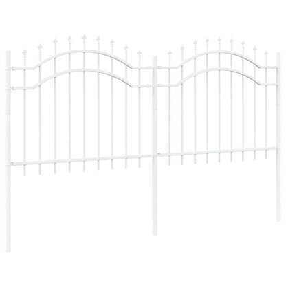 Garden Fence White 140 cm Powder-coated steel