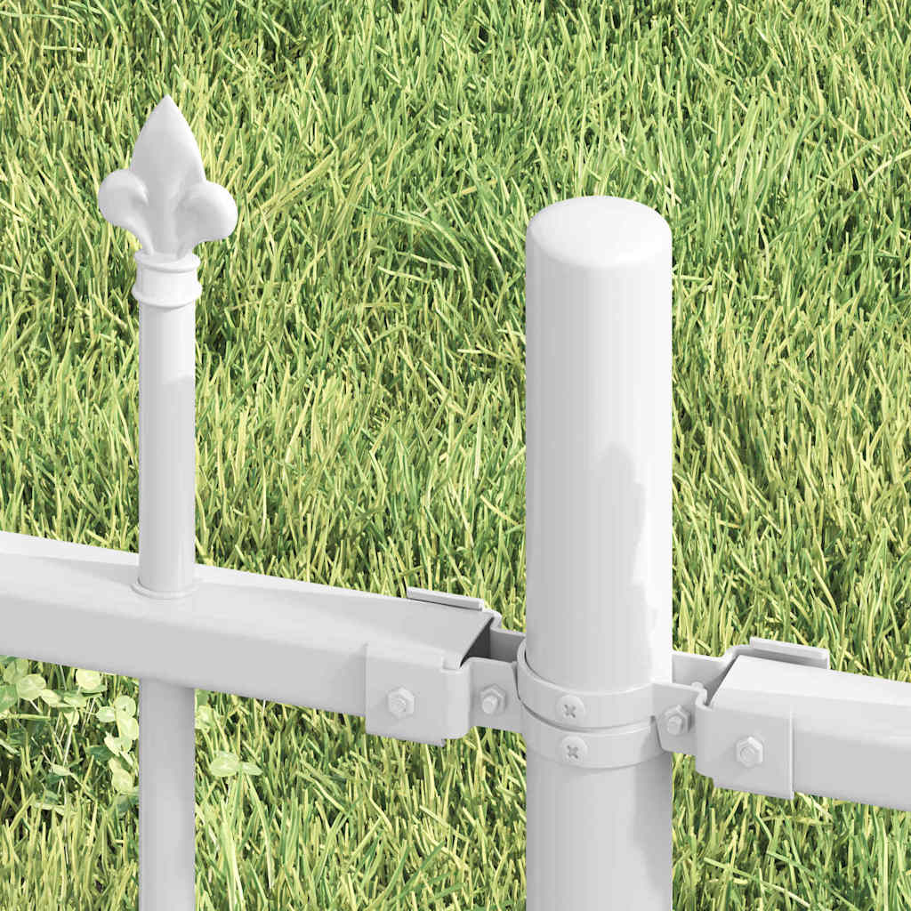 Garden Fence White 165 cm Powder-coated steel